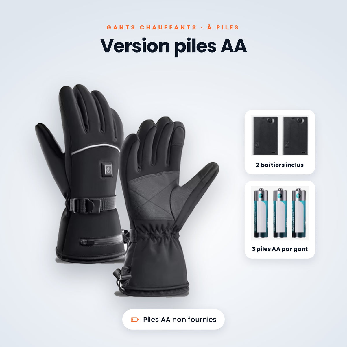 Gants chauffants VALNOR version piles AA