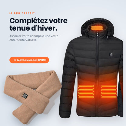 Écharpe chauffante camel avec la doudoune chauffante VALNOR