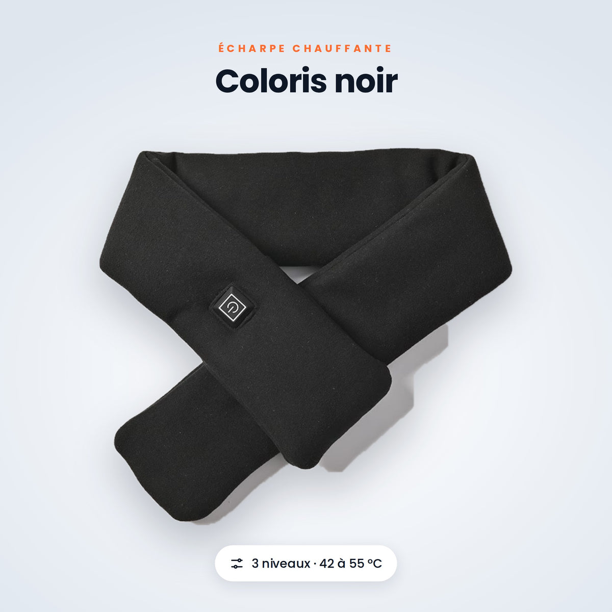 Écharpe chauffante coloris noir