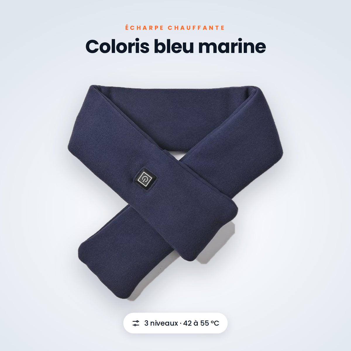 Écharpe chauffante coloris bleu marine