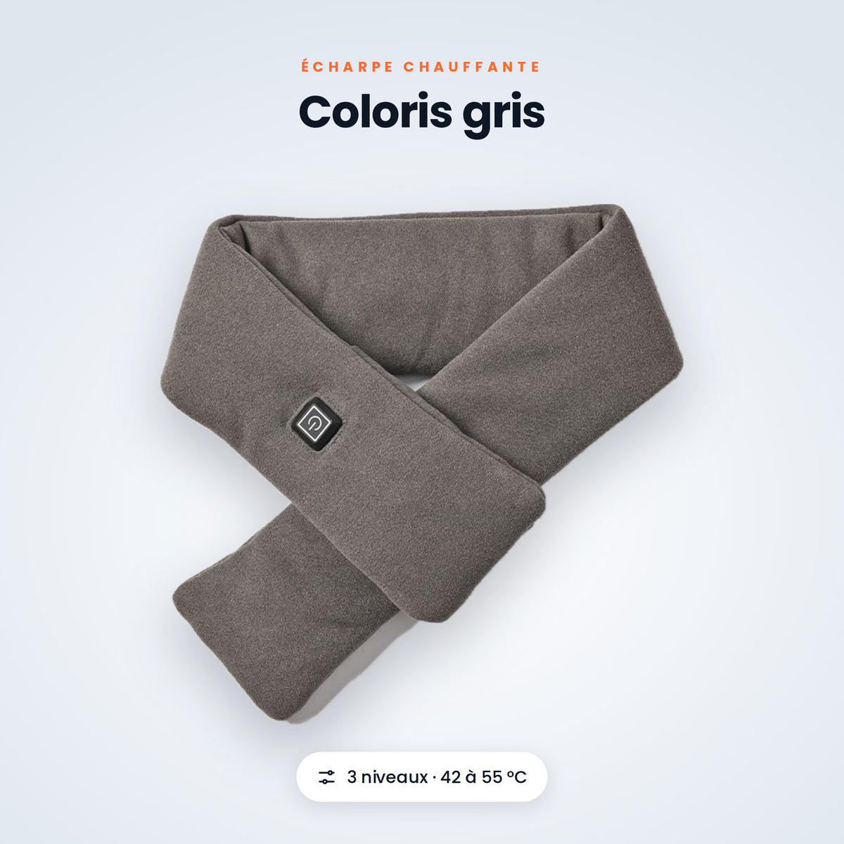 Écharpe chauffante coloris gris