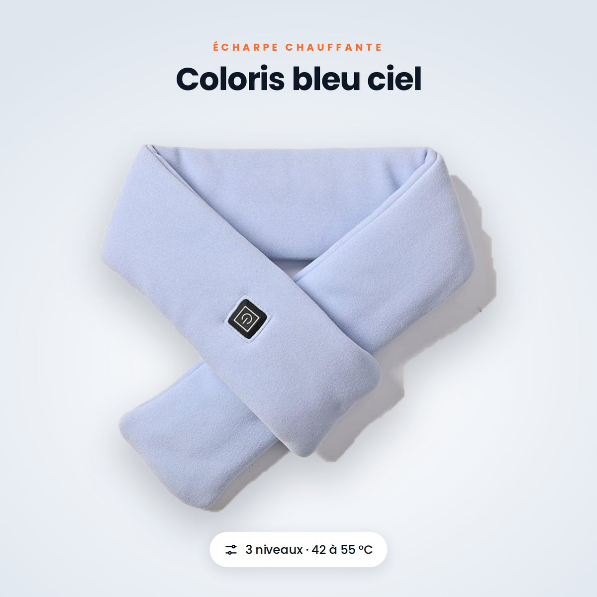 Écharpe chauffante coloris bleu ciel