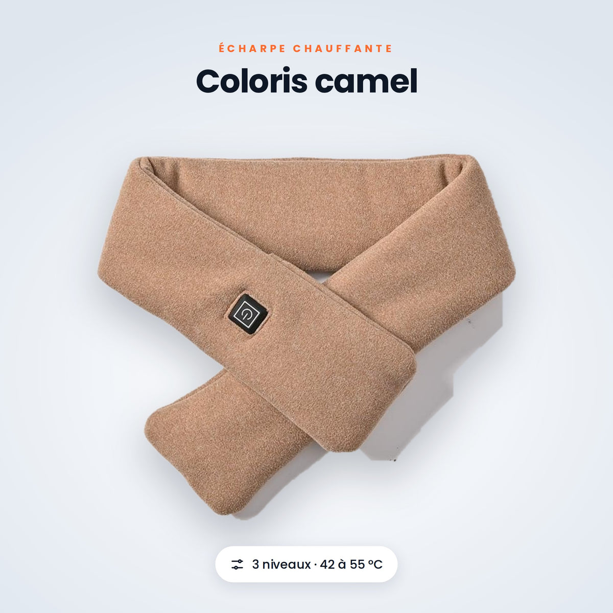 Écharpe chauffante coloris camel