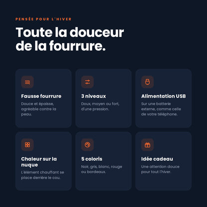 Caractéristiques de l'écharpe chauffante en fausse fourrure