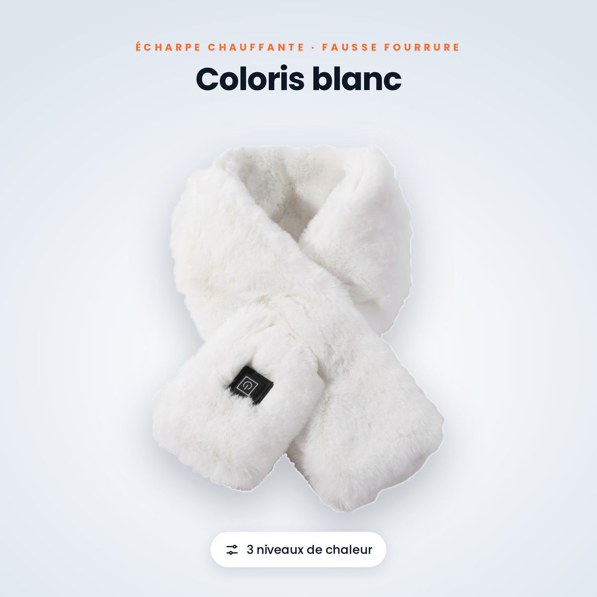 Écharpe chauffante fausse fourrure coloris blanc