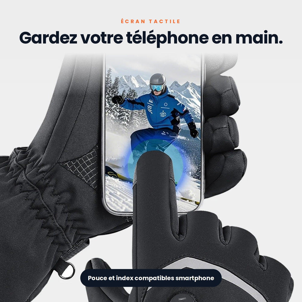 Gants chauffants compatibles écran tactile