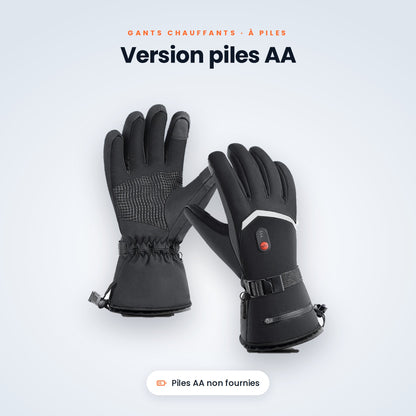 Gants chauffants version piles AA