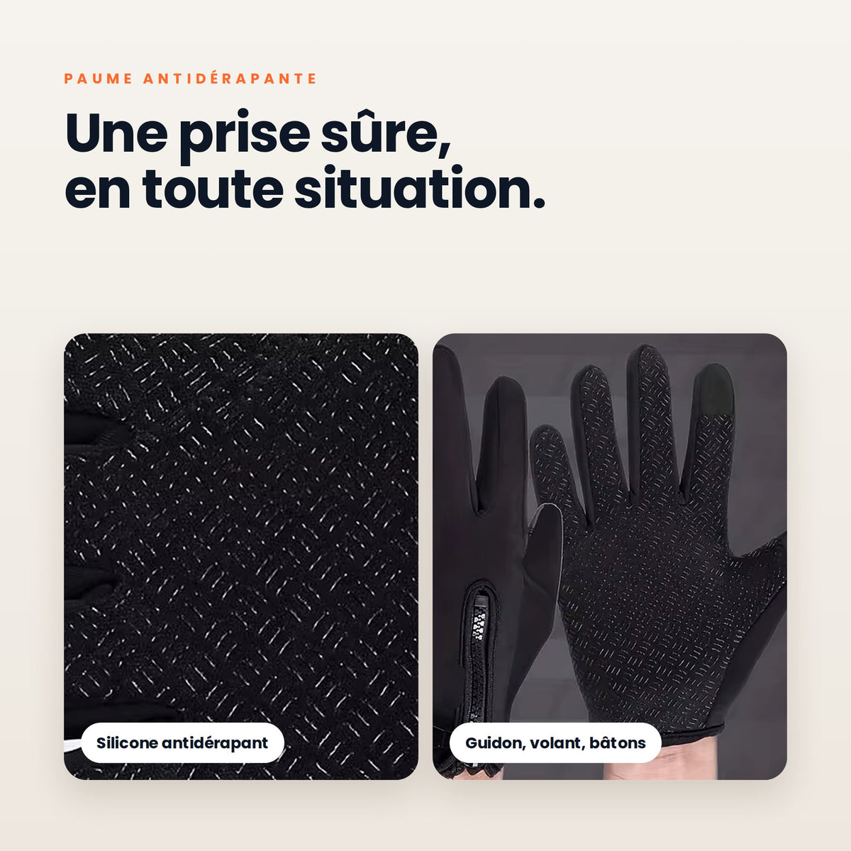 Paume antidérapante en silicone des gants VALNOR